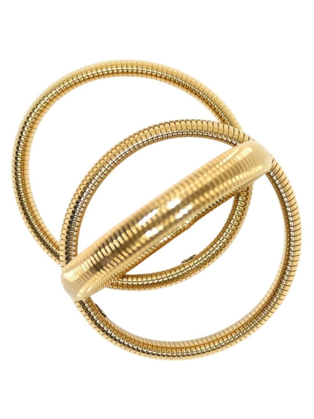 Luv AJ Mini Flex Snake Chain Bracelet Set in Gold